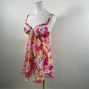 Vintage floral print babydoll slip